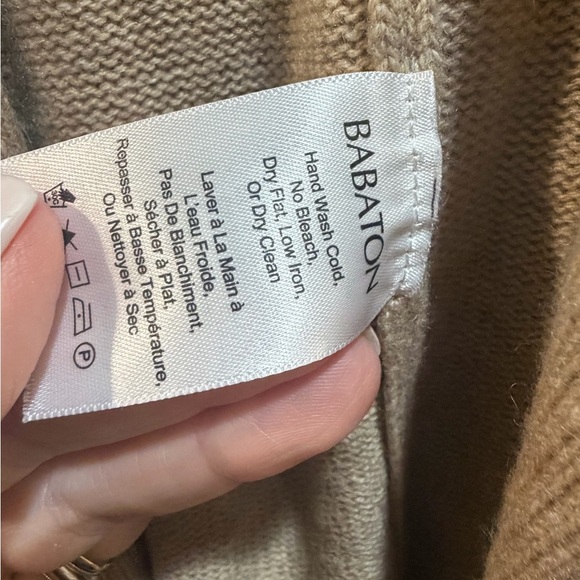 Aritzia Babaton Cashmere/ Wool Cape Cardigan Oversize XXS/XS/S Tan - Picture 4 of 8